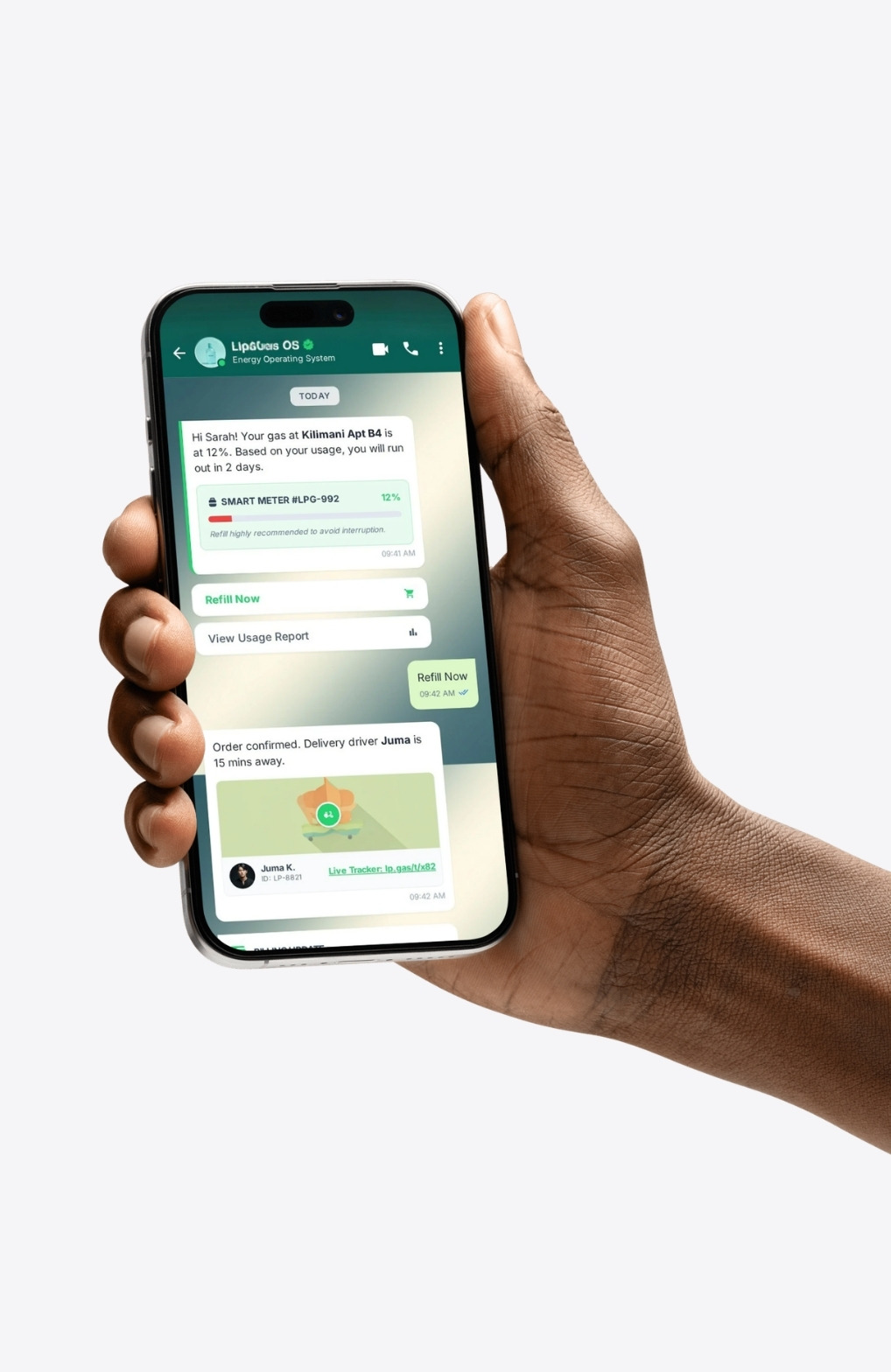 PAYG Smart Meters showcasing camera in use, next to Lipagas device