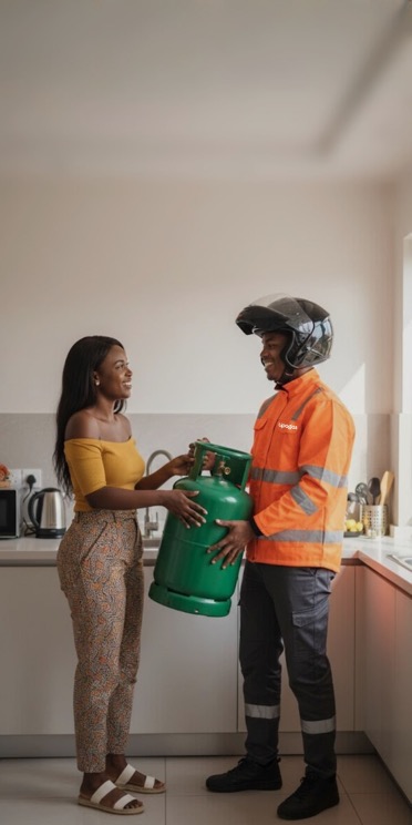 Mapping interface showing optimized last-mile distribution routes for gas cylinders